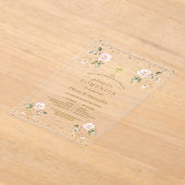 Blush Floral Primera Comunión Twins Holy Communion Acryleinladungen (Ablage )