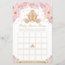 Blush Floral Princess Baby Showroom Bingo Game