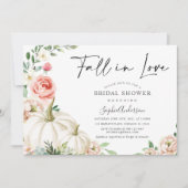 Blush Floral Pumpkin Fall in Liebe Brautparty Einladung (Vorderseite)