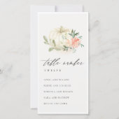 Blush Floral Pumpkin Seekarte Tischnummer (Vorderseite)