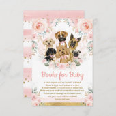 Blush Floral Puppy Dog Books for Baby Girl Showroo Begleitkarte (Vorne/Hinten)
