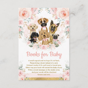 Blush Floral Puppy Dog Books for Baby Girl Showroo Begleitkarte