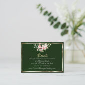 Blush Floral, QR Code - Emerald Begleitkarte (Stehend Vorderseite)
