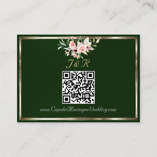 Blush Floral, QR Code - Emerald Begleitkarte (Rückseite)