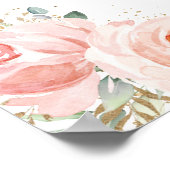 Blush Floral Quinceañera Mis Quince Willkommen Poster (Ecke)