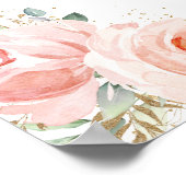 Blush Floral Quinceañera Twins Gemeinsamer Geburts Poster (Ecke)