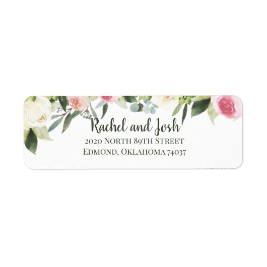 Blush Floral Return Adress Label (Vorne)