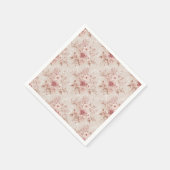 Blush Floral Romantic Lace-Inspired Paper Napkin Serviette (Ecke)