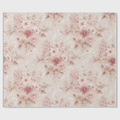 Blush Floral Romantic Lace-Inspired Wrapping Paper Geschenkpapier (Flach)