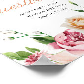 Blush Floral Romantisches Brautparty Gästebuchunte Poster (Ecke)