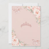Blush Floral Rose Gold Quinceanera Butterfliegen Save The Date (Rückseite)
