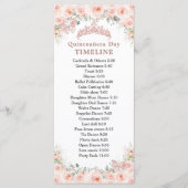 Blush Floral Rose Gold Quinceanera Day Timeline Programm (Vorderseite)