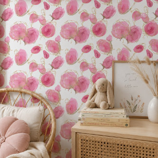 Blush Floral Rose und Gold Girl Kinderzimmer Tapete