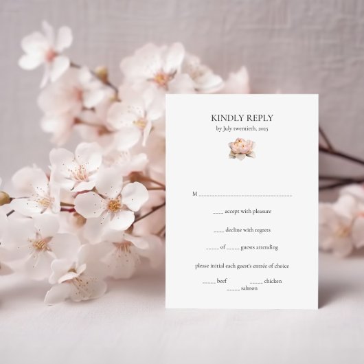 Blush Floral RSVP Card - Moderne geometrische Dusc