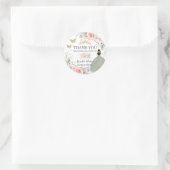 Blush Floral Sage Green Gold Quinceanera Sweet 16 Runder Aufkleber (Tasche)