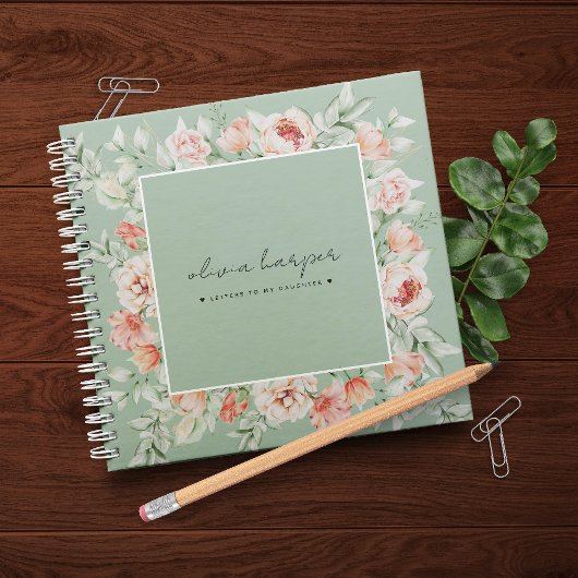 Blush Floral Sage Letters to My Daughter Journal Notizblock