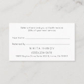 Blush Floral Salon Scheren Logo Reader A Friend Visitenkarte (Rückseite)