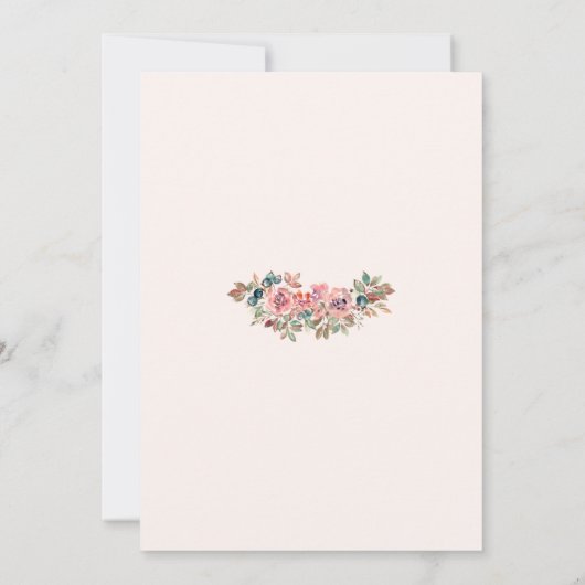 Blush Floral Sand Bridal Shower Invitation Einladung (Rückseite)