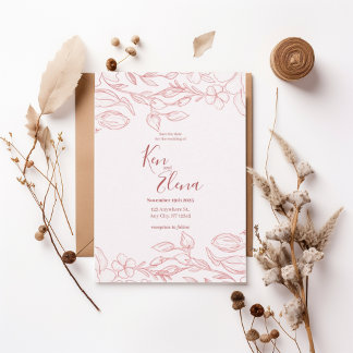 Blush Floral Save the Date Invitation Einladung