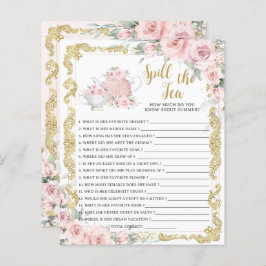 Blush Floral Spill the Tee Brautparty Game