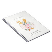 Blush Floral Spoon Gabel Bäckerei Catering Rezept Notizblock (Rechte Seite)