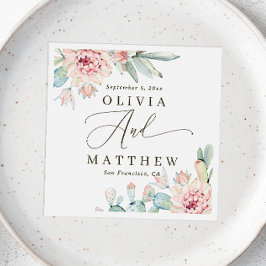 Blush Floral Succulent Wedding | Botanische Wüste Serviette