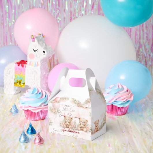 blush floral teddy bear pink geschenkschachtel (Party)