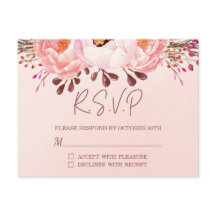 Blush Floral UAWG Wedding Postcard Einladung