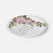 Blush Floral Vielen Dank Baby Dusche Papierplatte Pappteller (Schrägansicht)