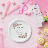 Blush Floral Vielen Dank Baby Dusche Papierplatte Pappteller (Party)