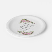 Blush Floral Vielen Dank Baby Dusche Papierplatte Pappteller (Schrägansicht)