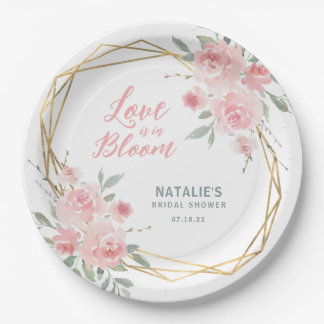 Blush Floral Watercolor Brautparty Pappteller