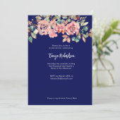 Blush Floral Watercolor Bridal Dusche Einladung (Stehend Vorderseite)