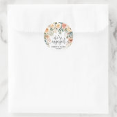 Blush Floral Watercolor Hochzeitsticker Runder Aufkleber (Tasche)
