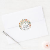 Blush Floral Watercolor Hochzeitsticker Runder Aufkleber (Umschlag)