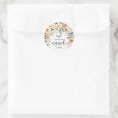 Blush Floral Watercolor Hochzeitsticker Runder Aufkleber (Tasche)