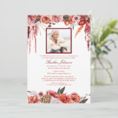 Blush Floral Watercolor Memorial Service Einladung (Stehend Vorderseite)