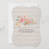Blush Floral Watercolor Pumpkin Girl Babydusche Einladung (Rückseite)