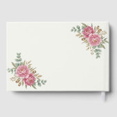 Blush Floral Watercolor Roses & Eucalyptus Wedding Gästebuch (Rückseite)