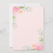 Blush Floral Watercolor und Gold gesegnete Taufe Einladung (Rückseite)