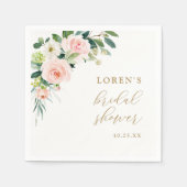 Blush Floral WatercolorBridal Dusche Napkins Serviette (Vorderseite)