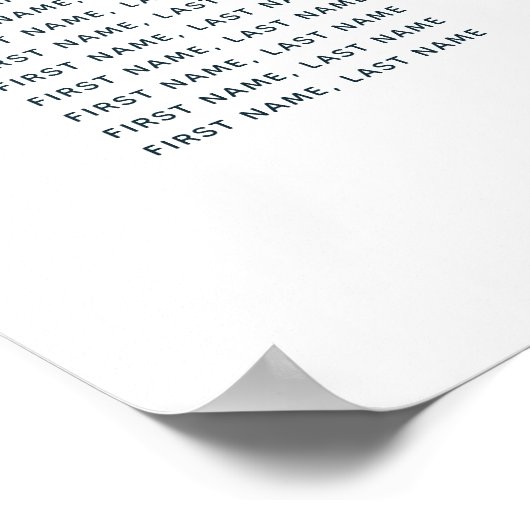 Blush Floral Wedding Chart Poster (Ecke)