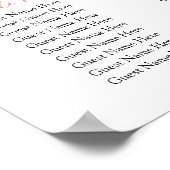 Blush Floral Wedding Chart Poster (Ecke)