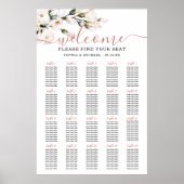 Blush Floral Wedding Chart Poster (Vorne)