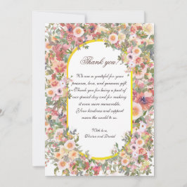 Blush Floral Wedding Danke Karte