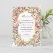 Blush Floral Wedding Danke Karte (Stehend Vorderseite)