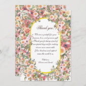 Blush Floral Wedding Danke Karte (Vorne/Hinten)
