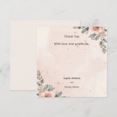 Blush Floral Wedding Danke Karte (Vorne/Hinten)