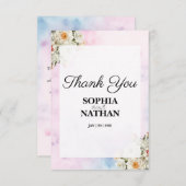 Blush Floral Wedding Danke Karte (Vorne/Hinten)