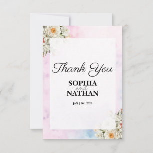 Blush Floral Wedding Danke Karte